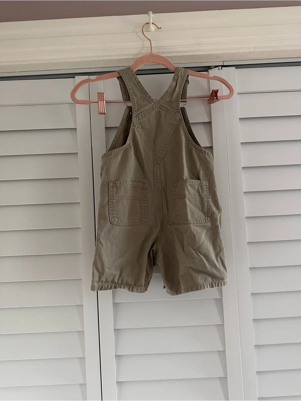 GAP Olive Short Overalls with Flag Patch